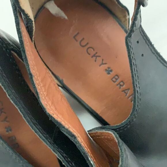 LUCKY BRAND LEATHER OPEN‎ TOE  SANDALS SZ 9 1/2 - Picture 4 of 6